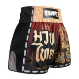 TUFF Sport MSC101 Yant Narai Muay Thai Shorts Red - design close-up