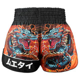 TUFF Sport RMS103 Seraphic Seiryu Samurai Saga Retro Muay Thai Shorts Orange - side detail