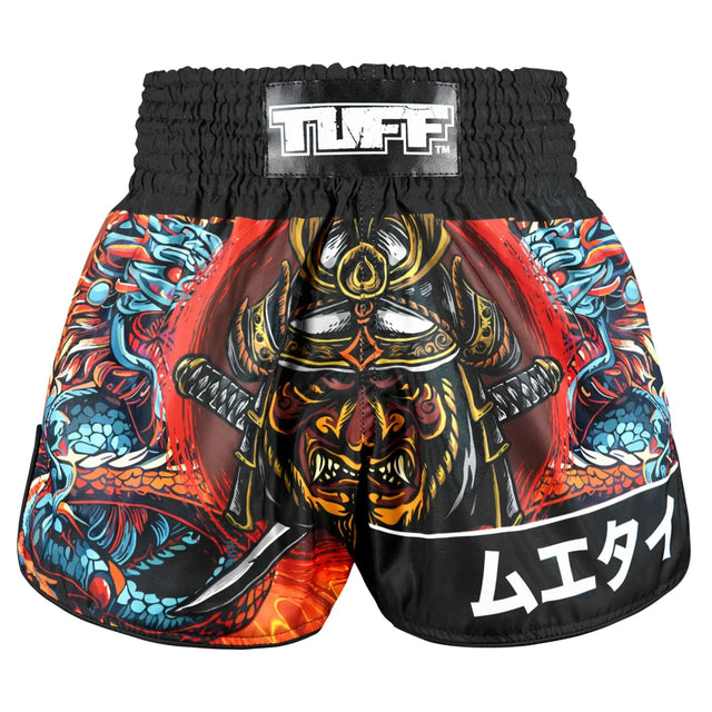 TUFF Sport RMS103 Seraphic Seiryu Samurai Saga Retro Muay Thai Shorts Orange - front view