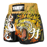 TUFF Sport RMS111 High-Cut Retro Tora Mazuka The True Tiger Muay Thai Shorts Black - back view