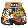 TUFF Sport RMS111 High-Cut Retro Tora Mazuka The True Tiger Muay Thai Shorts Black - front view