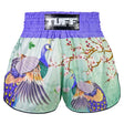 TUFF Sport RMS112 Yugana Kujaku Peacock Retro Muay Thai Shorts Purple - front view