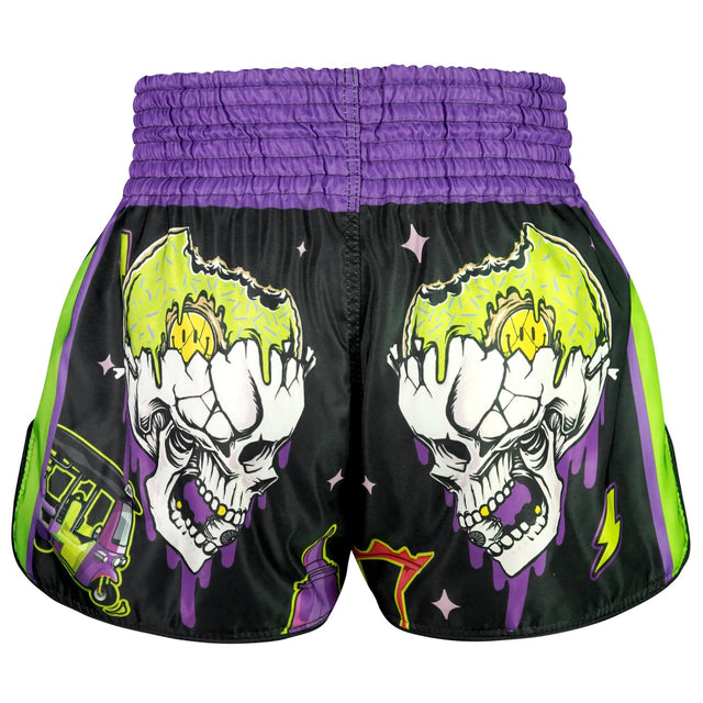 TUFF Sport RMS118 High-Cut Retro The TKO Night Muay Thai Shorts Black - side detail