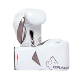 Bravose Titan Grip BBBOFC Horsehair Professional Fight Gloves White