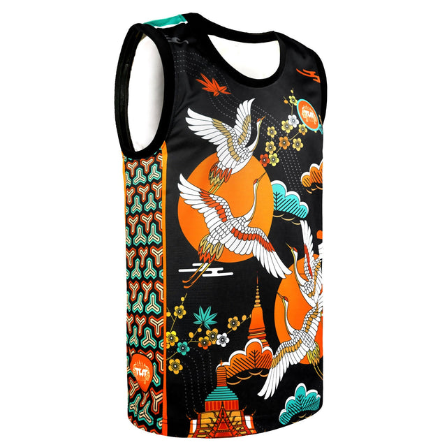 TUFF Sport TT110 Autumn Sunray Tank Top Black - design close-up