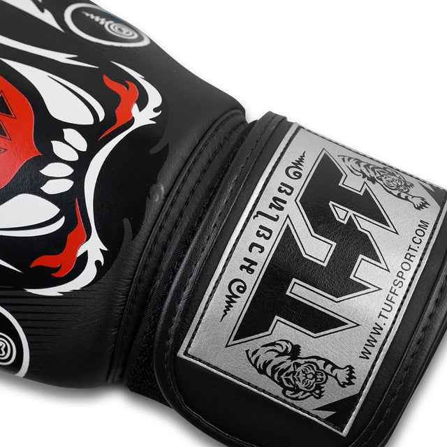 TUFF Sport Muay Thai Boxing Gloves Black Tiger