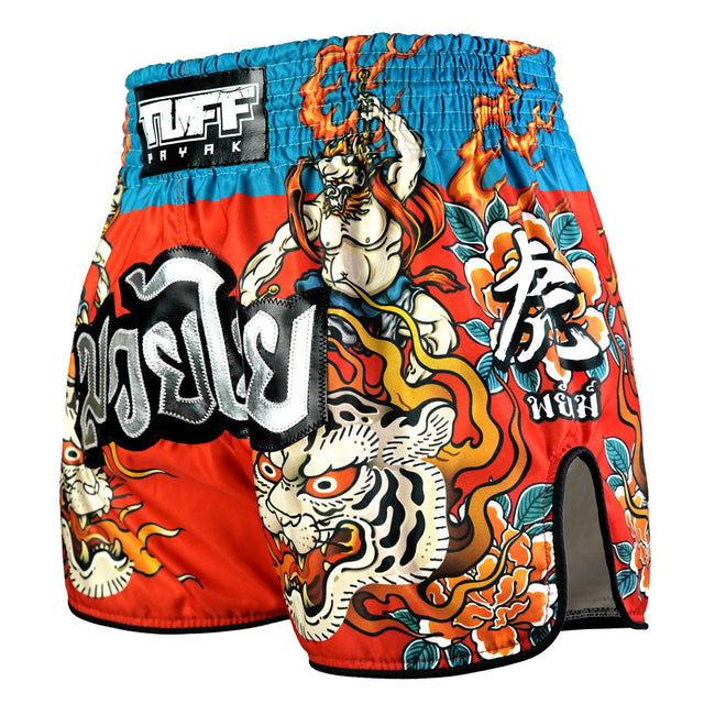 TUFF Sport RMS002 Payak Fuujin the Wind God Muay Thai Shorts Red - back view