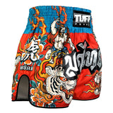 TUFF Sport RMS002 Payak Fuujin the Wind God Muay Thai Shorts Red - design close-up