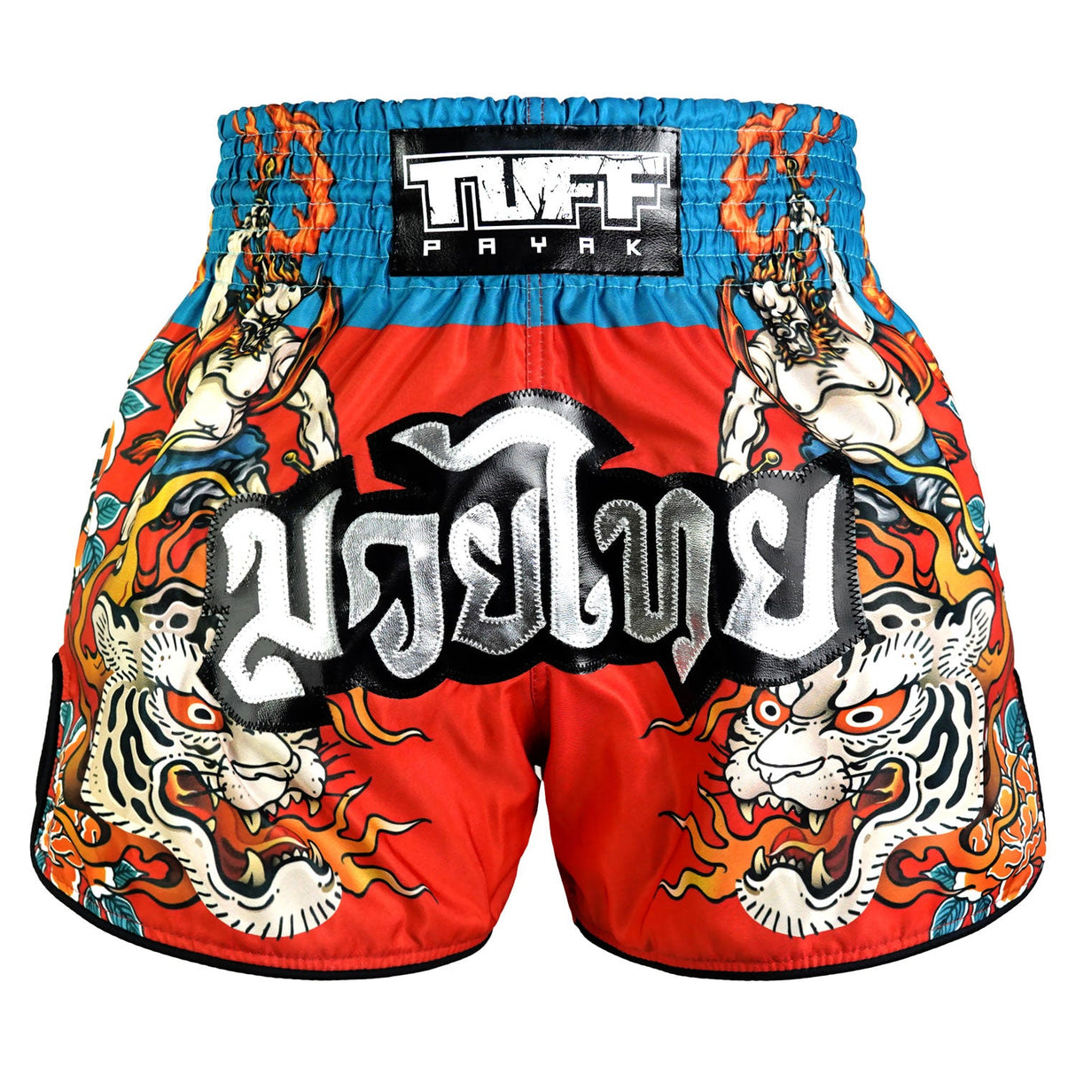TUFF Sport RMS002 Payak Fuujin the Wind God Muay Thai Shorts Red - front view