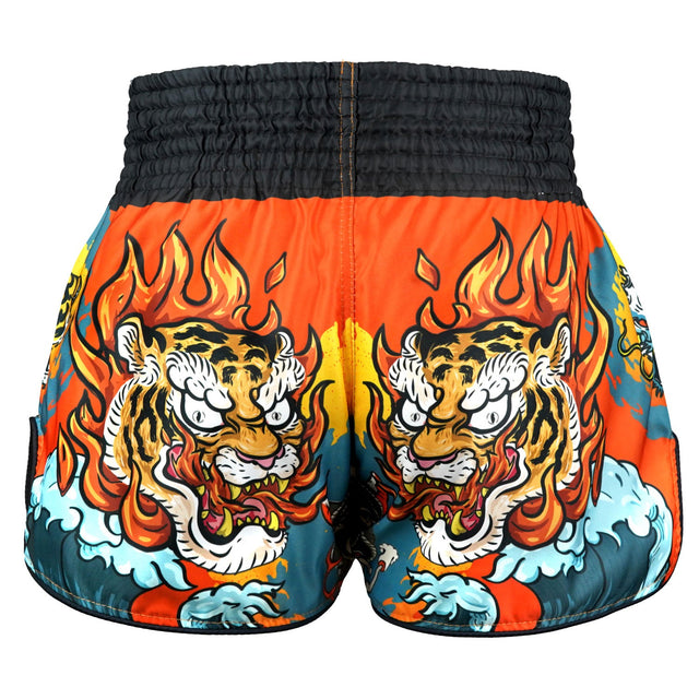 TUFF Sport RMS005 Payak The Eternal Duel Muay Thai Shorts Orange - side detail