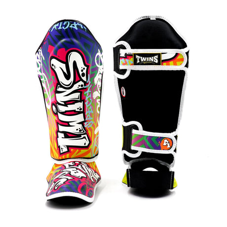 Twins Special FSGL10 Fancy Leather Shin Pads Graffiti