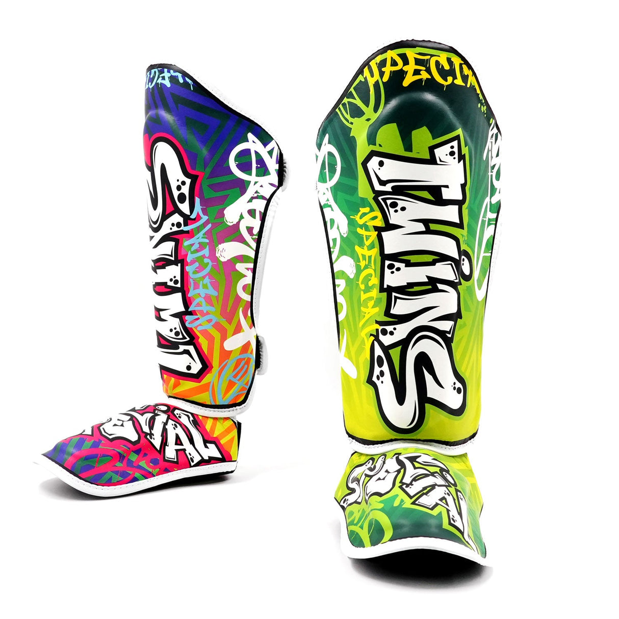 Twins Special FSGL10 Fancy Leather Shin Pads Graffiti
