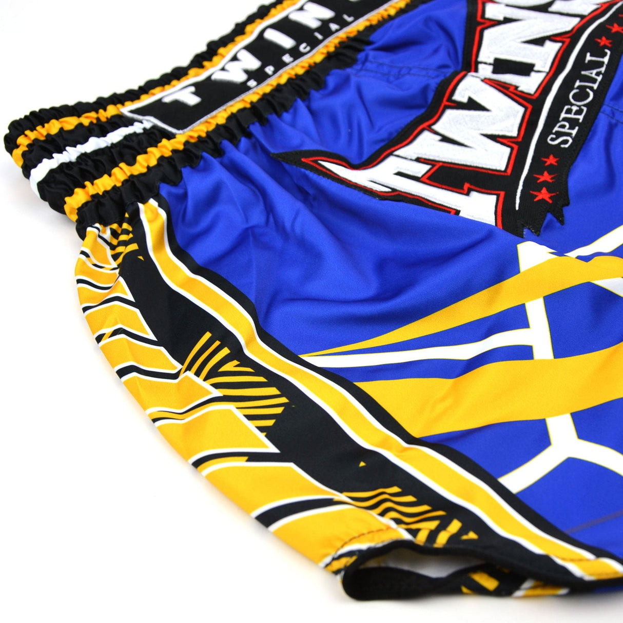 Twins Special RACING Muay Thai Shorts - Blue/Yellow