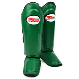 Twins Special SGL10 Leather Shin Pads Dark Green