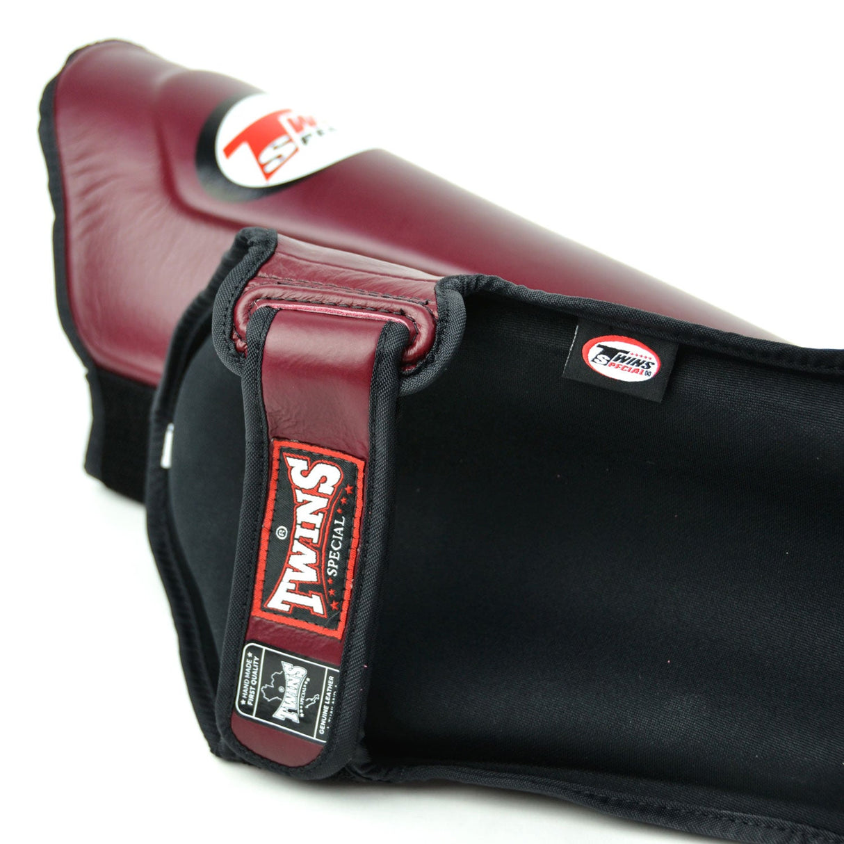 Twins Special SGL10 Leather Shin Pads Maroon