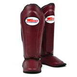 Twins Special SGL10 Leather Shin Pads Maroon