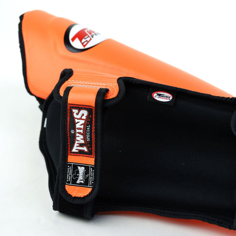 Twins Special SGL10 Leather Shin Pads Orange