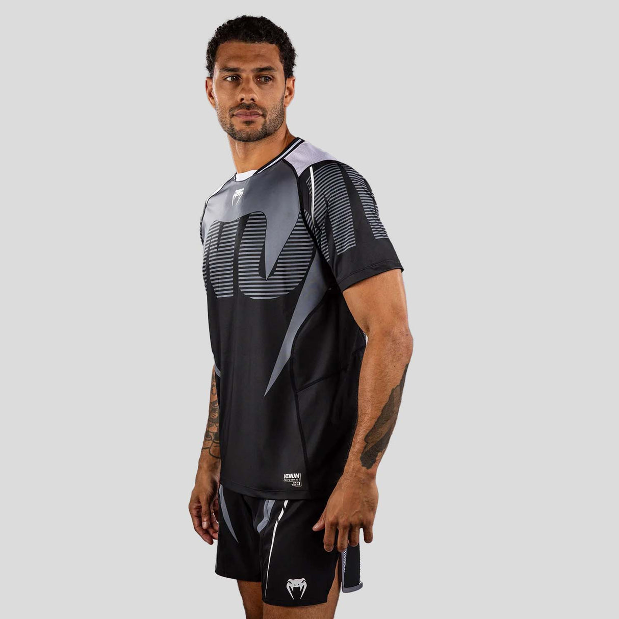 Venum Adrenaline Dry Tech T-Shirt Black/Silver Grey