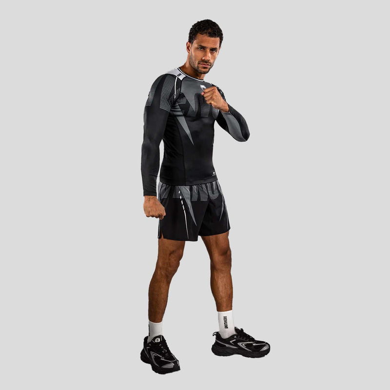 Venum Adrenaline Long Sleeve Rash Guard Black/Silver Grey from ...
