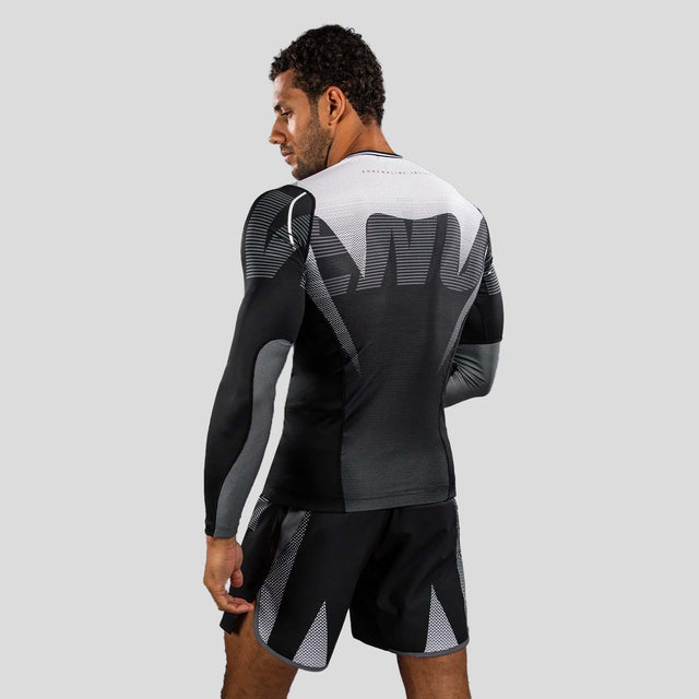 Venum Adrenaline Long Sleeve Rash Guard Black/Silver Grey