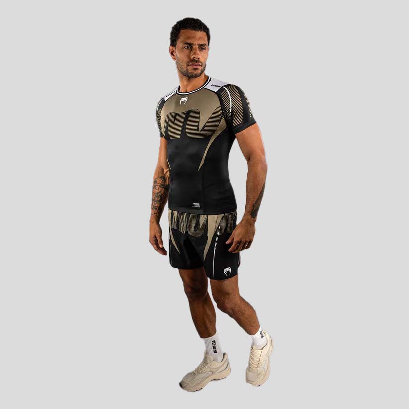 Venum Adrenaline Short Sleeve Rash Guard Black/Sand