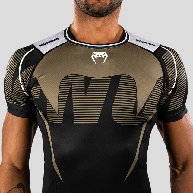 Venum Adrenaline Short Sleeve Rash Guard Black/Sand