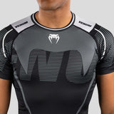 Venum Adrenaline Short Sleeve Rash Guard Black/Silver Grey