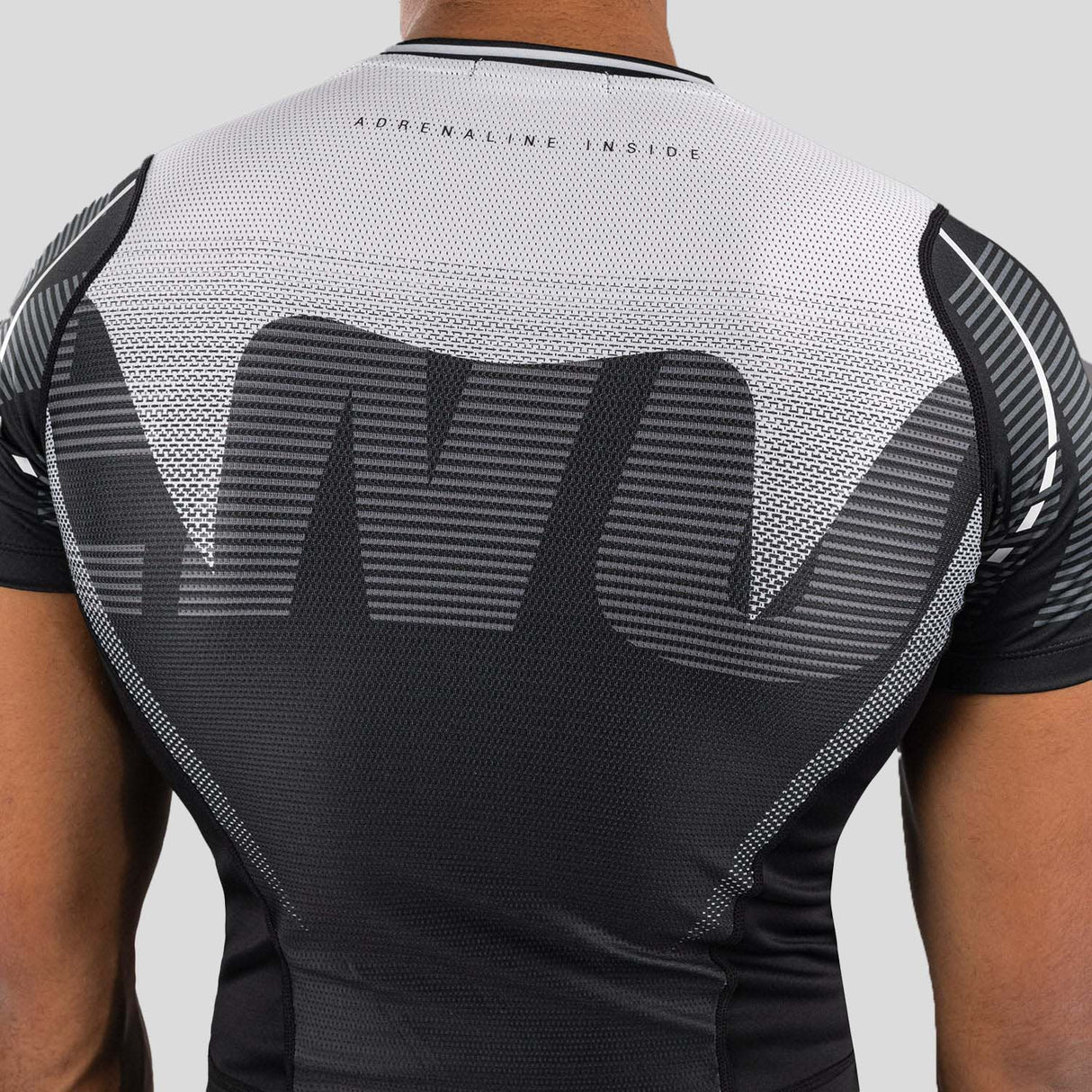 Venum Adrenaline Short Sleeve Rash Guard Black/Silver Grey