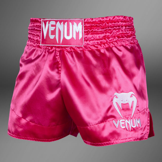 Venum Classic Muay Thai Short Pink/White - front