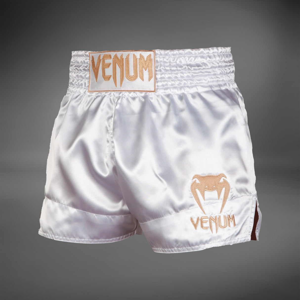 Venum Classic Muay Thai Short White/Gold - front