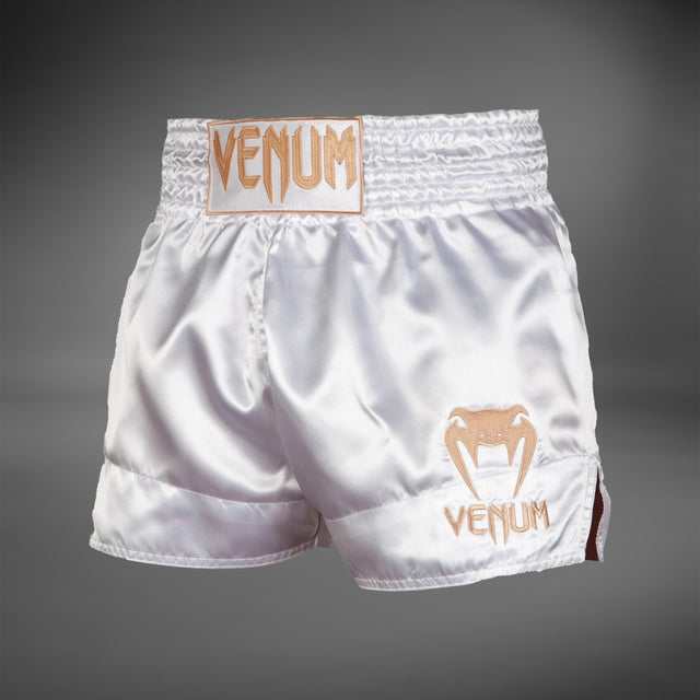 Venum Classic Muay Thai Short White/Gold - front