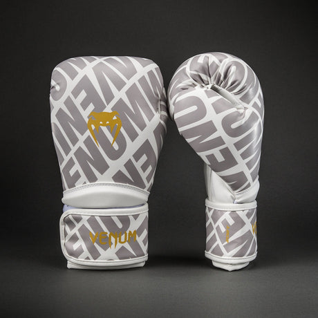 Venum Contender 1.5 XT 3D Boxing Gloves White/ Gold - front