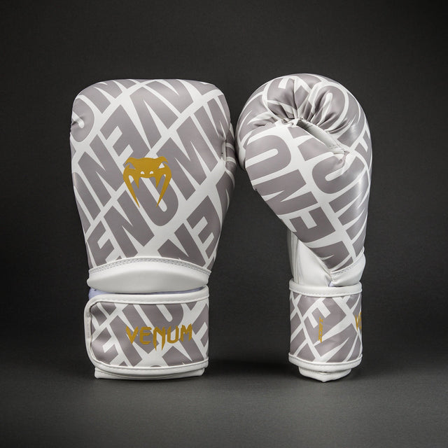 Venum Contender 1.5 XT 3D Boxing Gloves White/ Gold - front