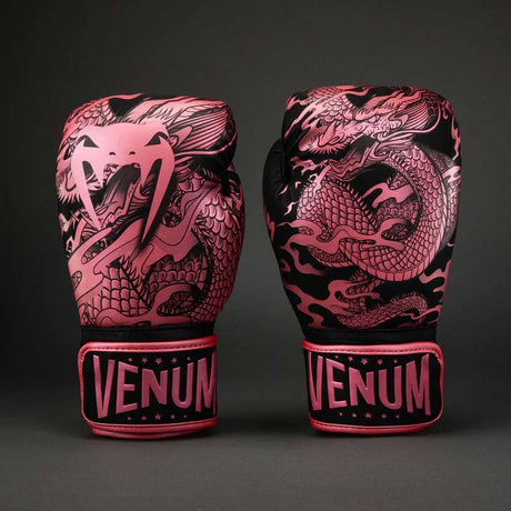 Venum Dragon's Flight Boxing Gloves Black/Metallic Pink