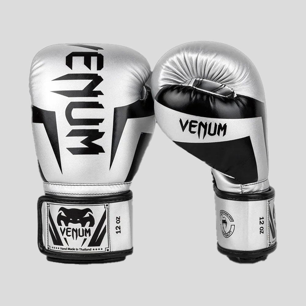 Venum Elite Boxing Gloves Silver/Black