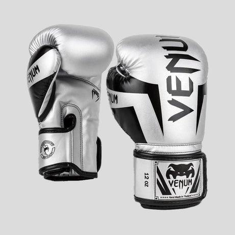 Venum Elite Boxing Gloves Silver/Black