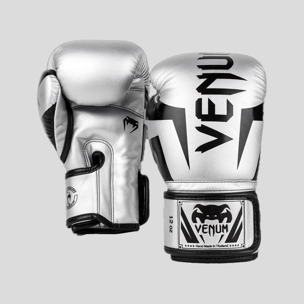 Venum Elite Boxing Gloves Silver/Black