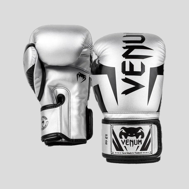 Venum Elite Boxing Gloves Silver/Black