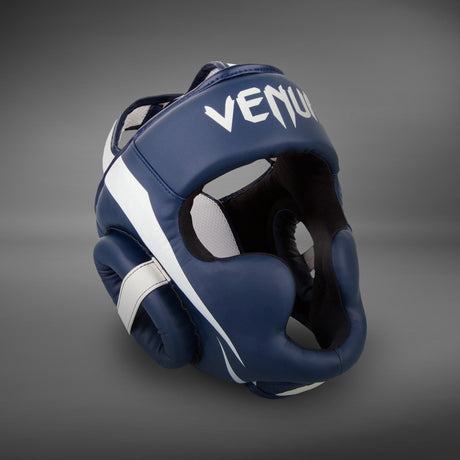 Venum Elite Headgear White/Navy Blue - front