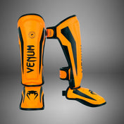 Venum Elite Shin Guards Kids Neon Orange - front