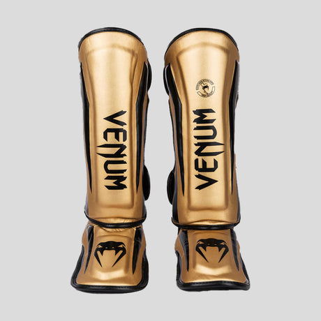 Venum Elite Stand Up Shin Guards Gold/Black