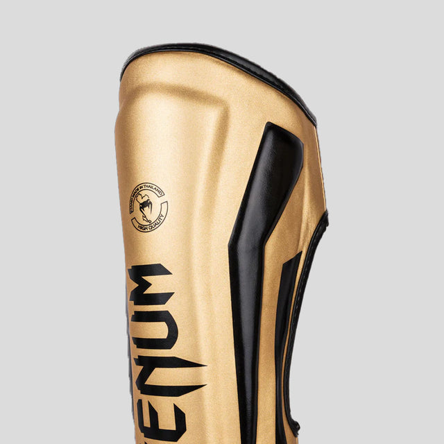 Venum Elite Stand Up Shin Guards Gold/Black