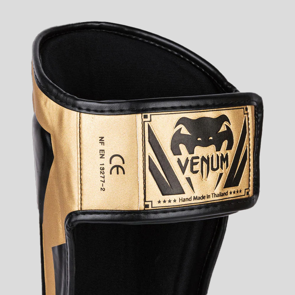 Venum Elite Stand Up Shin Guards Gold/Black