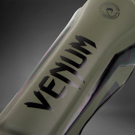 Venum Elite Stand Up Shin guards Khaki/Black - back