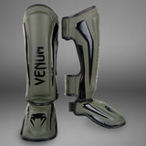 Venum Elite Stand Up Shin guards Khaki/Black - front