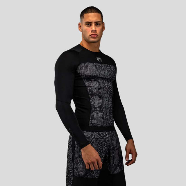 Venum G-Fit Scales Long Sleeve Rash Guard Black/Charcoal Grey
