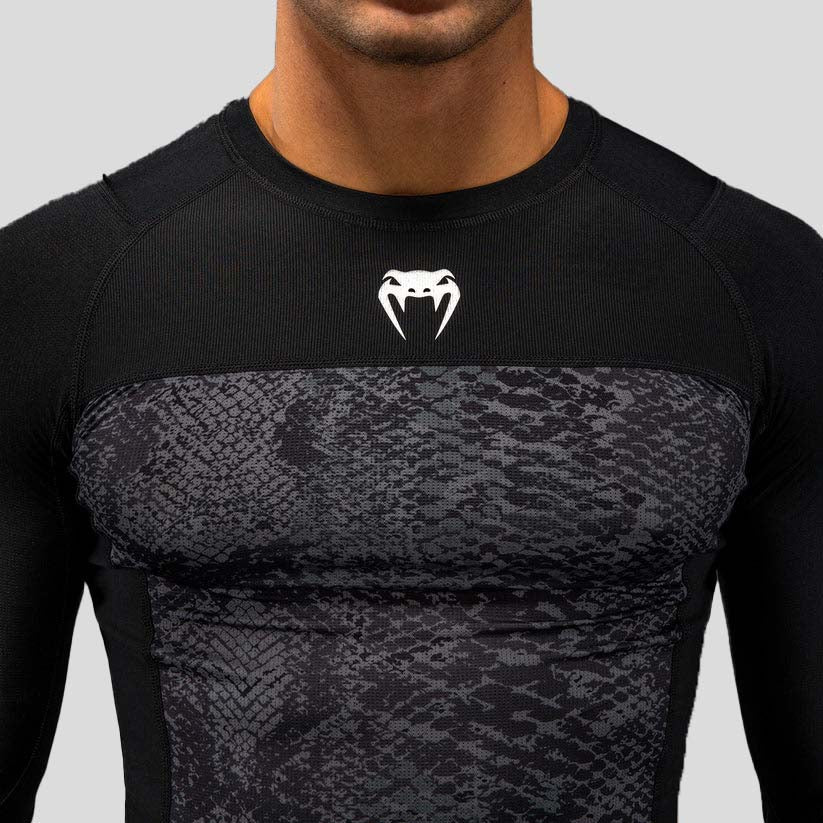 Venum G-Fit Scales Long Sleeve Rash Guard Black/Charcoal Grey