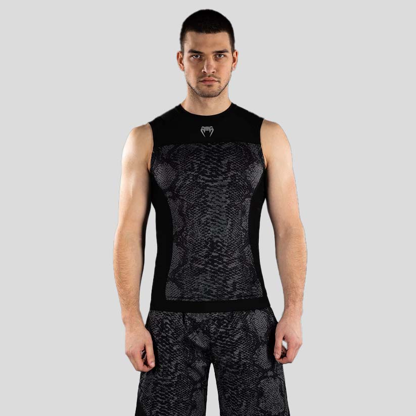 Venum G-Fit Scales Sleeveless Rash Guard Black/Charcoal Grey from ...