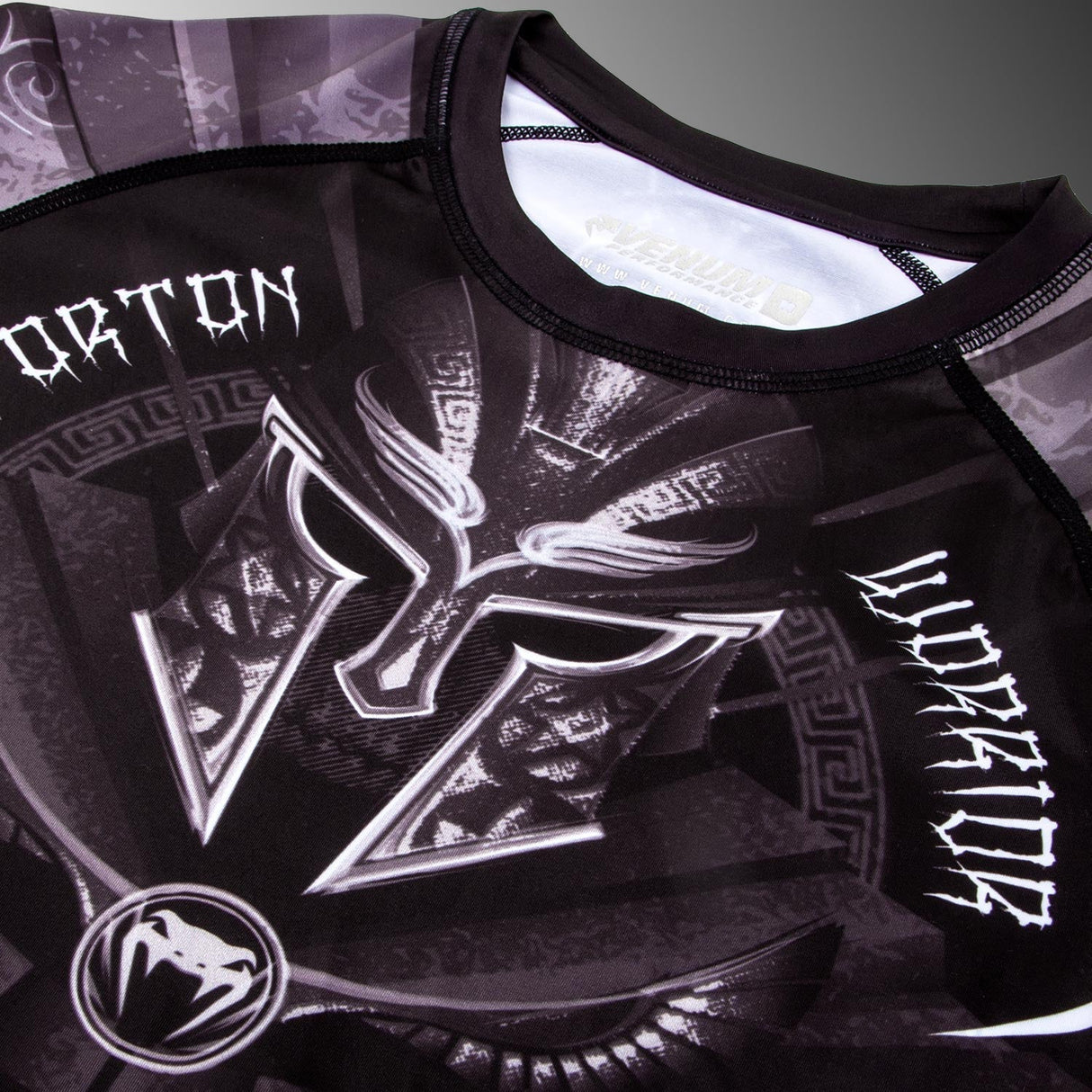 Venum Gladiator 3.0 Rashguard Black/White Short Sleeves - 5