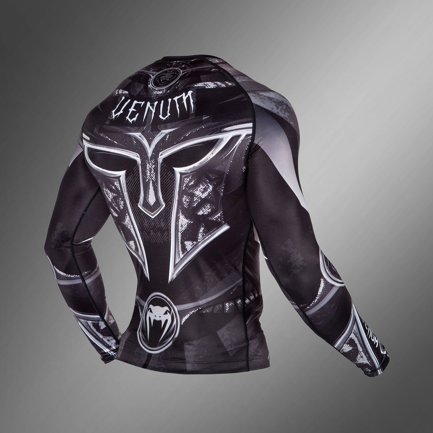 Venum Gladiator 3.0 Rashguard Long Sleeves Black/White - back